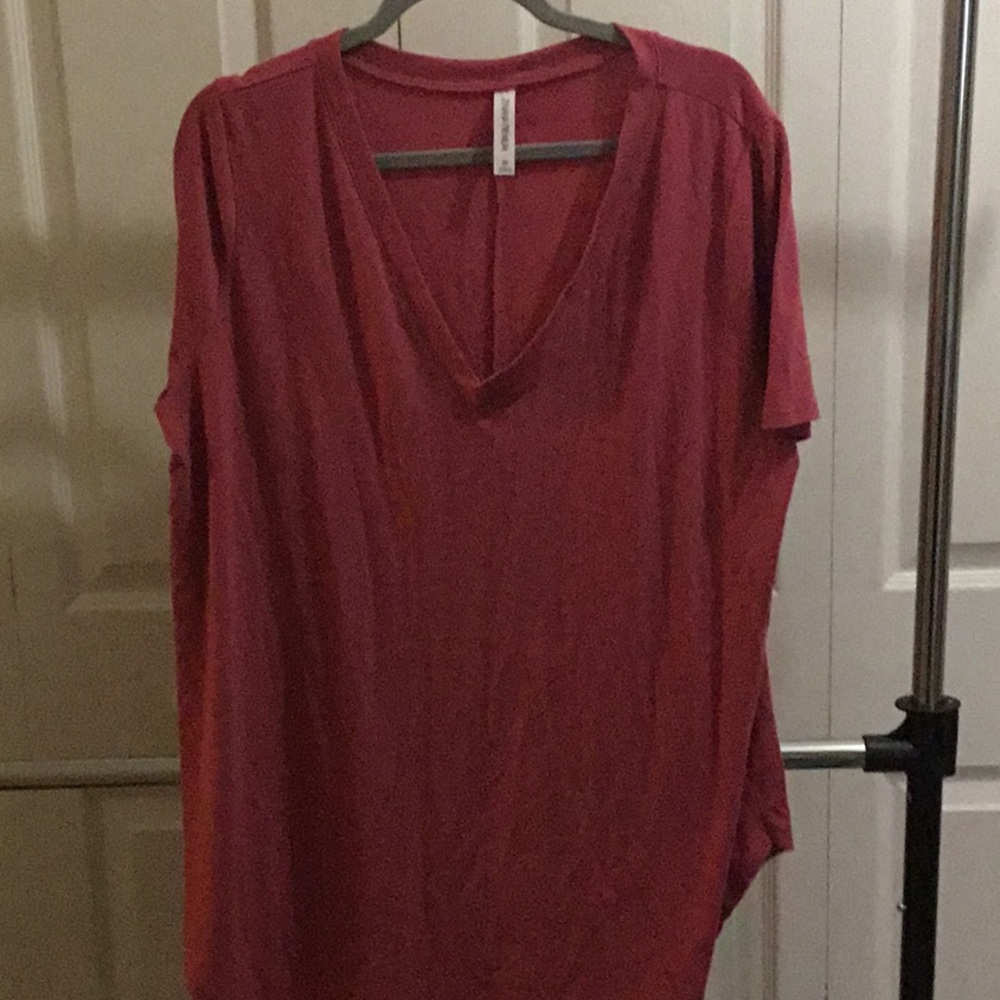 Women's V-Neck Top in Red